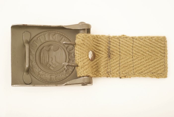 Heer EM tropical belt and field grey painted buckle with webbed tab — image 9