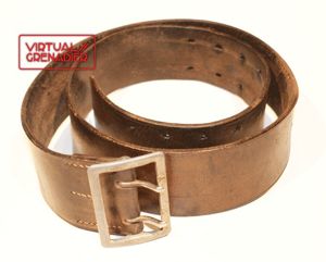Officer's dark brown leather open claw belt