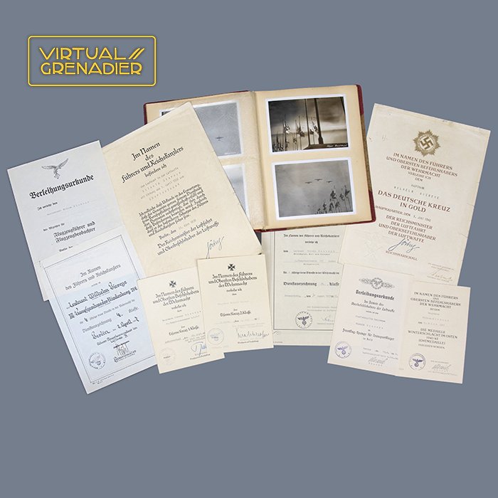 PSR2 Document grouping to include German Cross in Gold and photo album for a Luftwaffe bomber pilot — image 2