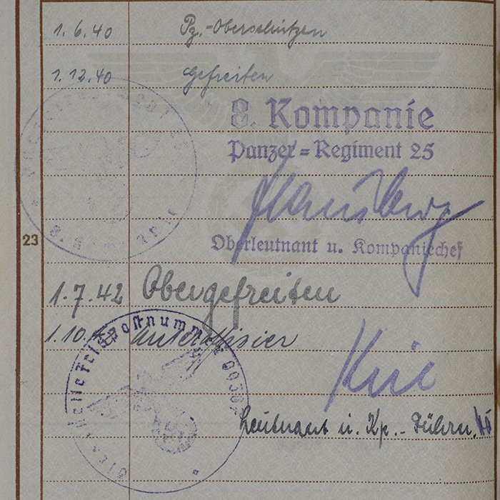 SH43 Set of Wehrpass and documents pertaining to an Unteroffizier of Heer 3./Panzer-Regiment 8 who was killed at Fuka during the El Alamein battle — image 14