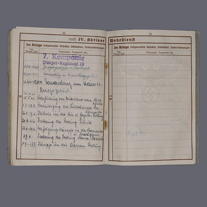 SH43 Set of Wehrpass and documents pertaining to an Unteroffizier of Heer 3./Panzer-Regiment 8 who was killed at Fuka during the El Alamein battle — image 16