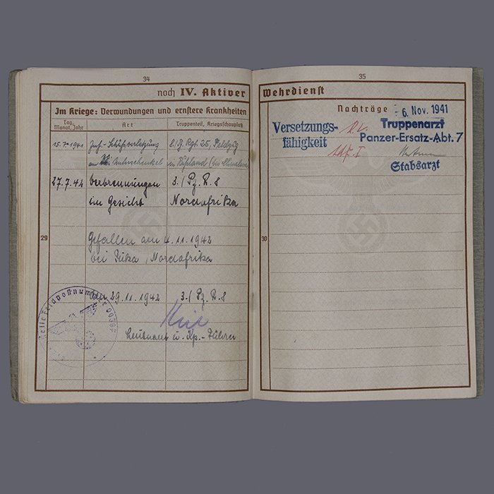 SH43 Set of Wehrpass and documents pertaining to an Unteroffizier of Heer 3./Panzer-Regiment 8 who was killed at Fuka during the El Alamein battle — image 17
