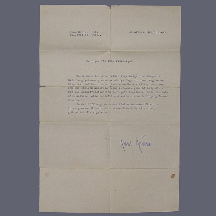 SH43 Set of Wehrpass and documents pertaining to an Unteroffizier of Heer 3./Panzer-Regiment 8 who was killed at Fuka during the El Alamein battle — image 25