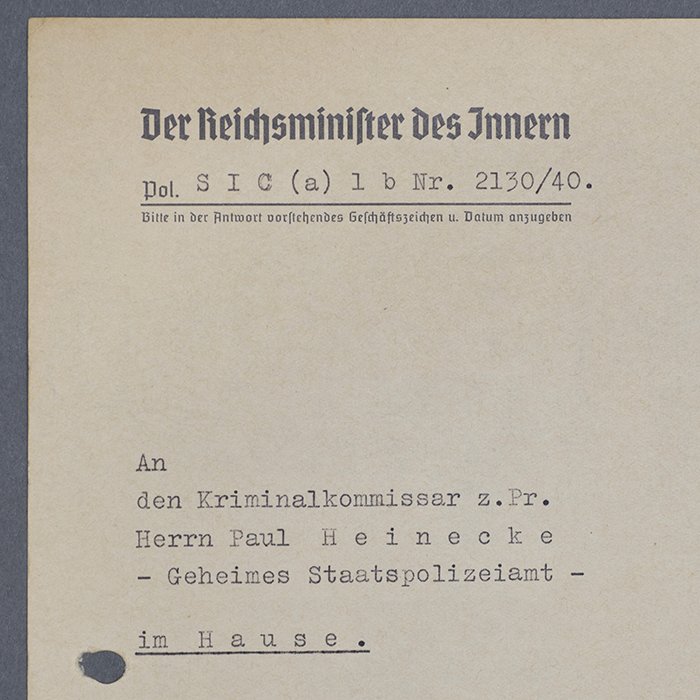DMI49 17 August 1940 dated letter signed by Reinhard Heydrich — image 3