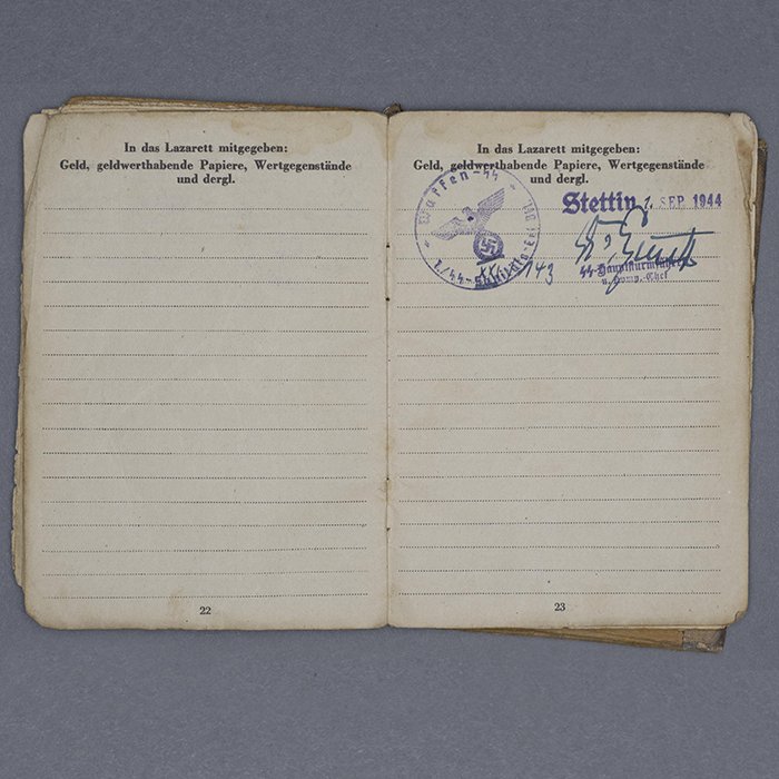 HUP76 Well used Waffen-SS LSSAH Soldbuch for a young Sanitäter — image 12