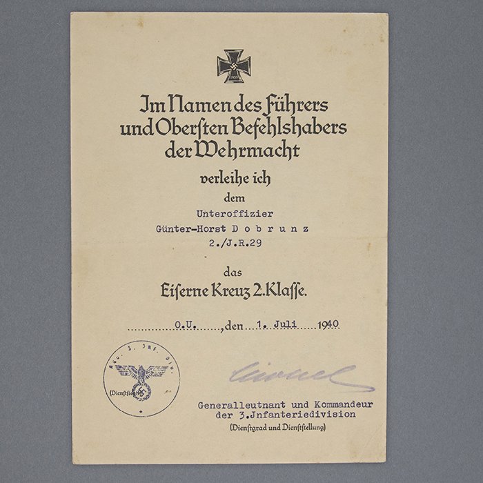 FER7 Comprehensive document grouping including DKiG, Nahkampfspange and TDB for Heer Panzergrenadier Oberleutnant who served in Poland, France, Russia (Stalingrad), Italy, France and Germany — image 21