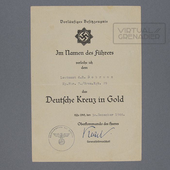 FER7 Comprehensive document grouping including DKiG, Nahkampfspange and TDB for Heer Panzergrenadier Oberleutnant who served in Poland, France, Russia (Stalingrad), Italy, France and Germany — image 30