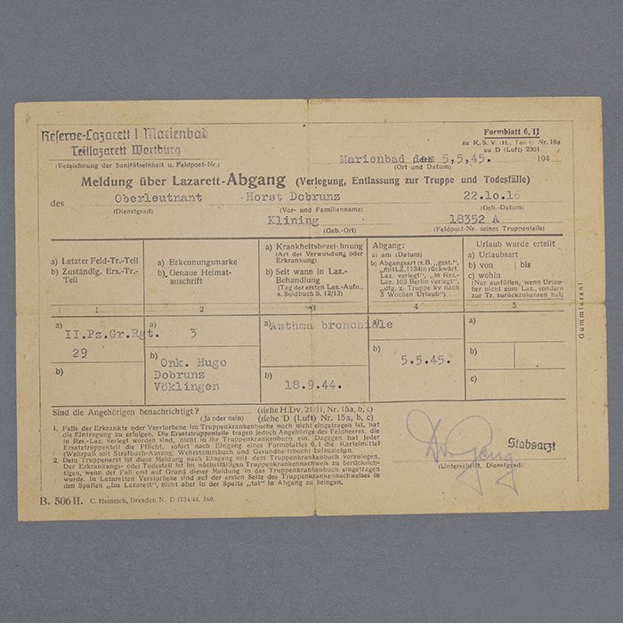 FER7 Comprehensive document grouping including DKiG, Nahkampfspange and TDB for Heer Panzergrenadier Oberleutnant who served in Poland, France, Russia (Stalingrad), Italy, France and Germany — image 32