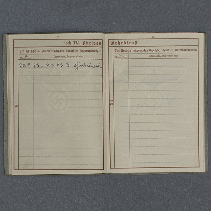 SH35 Wehrpass for a Kriegsmarine Maschinengefreiter lost on U-633 — image 13