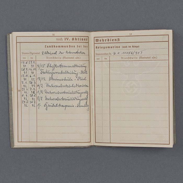 SH35 Wehrpass for a Kriegsmarine Maschinengefreiter lost on U-633 — image 8