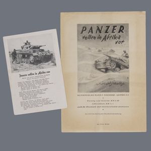 SH53 Famous DAK song sheet and postcard