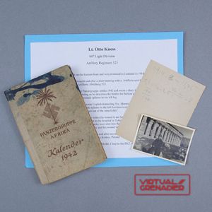 LFE6 Panzergruppe Afrika 1942 pocket calendar pertaining to a Heer …