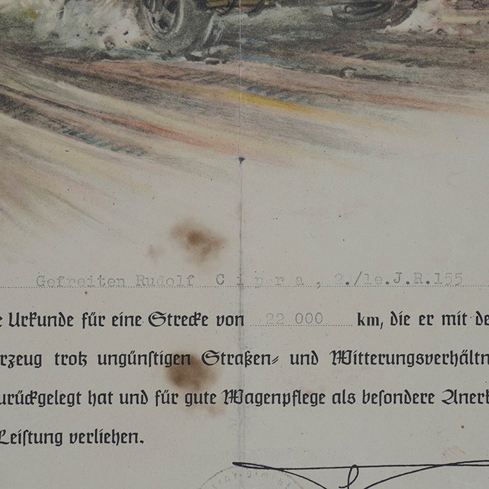 LFE1 Heer DAK driver's certificate awarded to a member of the 90th Light Division — image 5