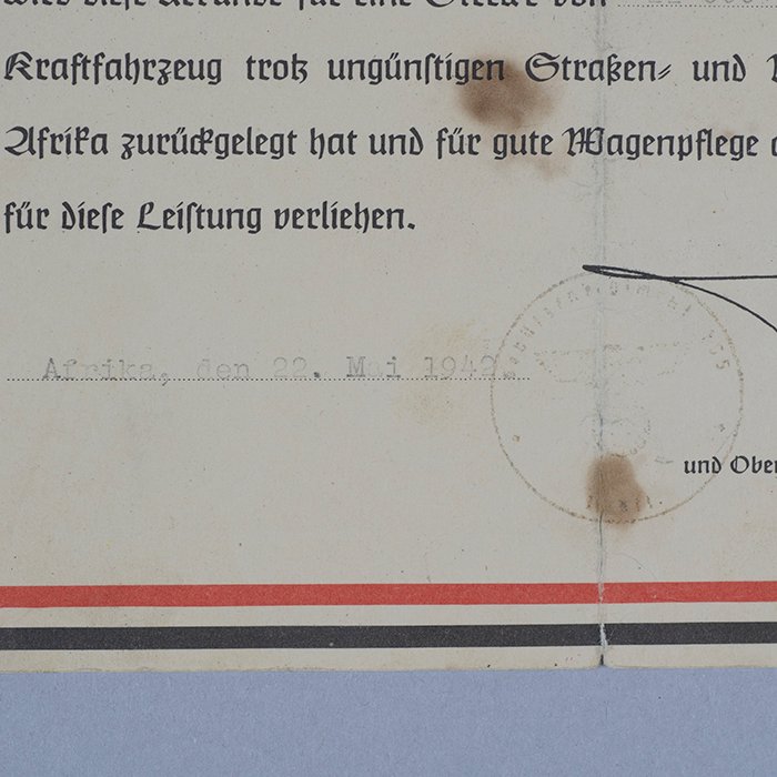 LFE1 Heer DAK driver's certificate awarded to a member of the 90th Light Division — image 6