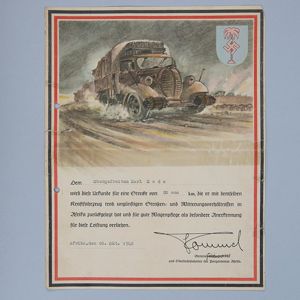 HES260 Heer DAK driver's certificate awarded to an Obergefreiter