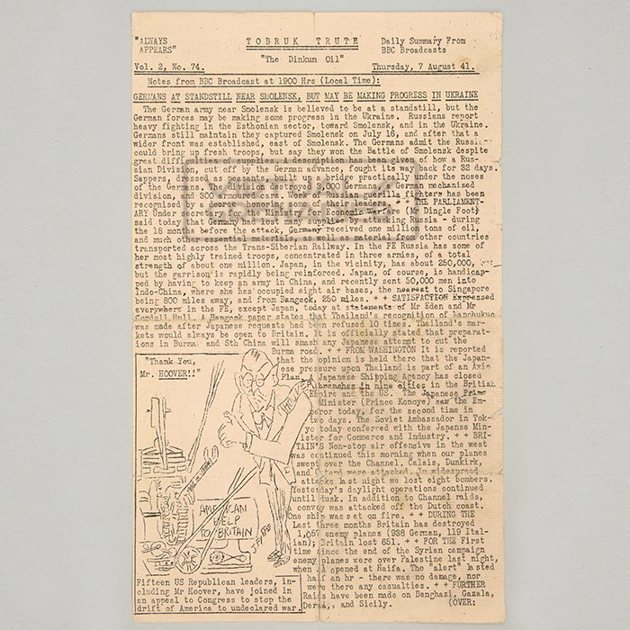 HES241 Tobruk Truth for Thursday 7 Aug. 1941 — image 2