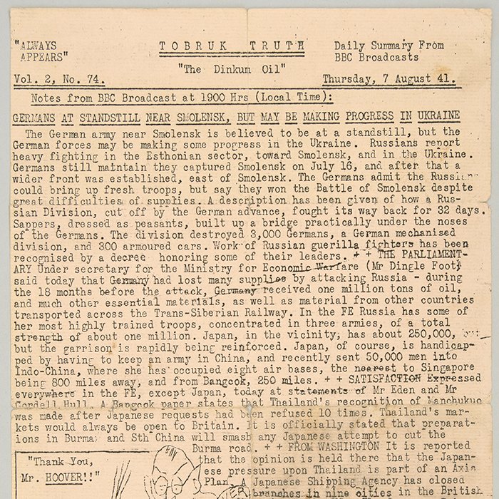 HES241 Tobruk Truth for Thursday 7 Aug. 1941 — image 3