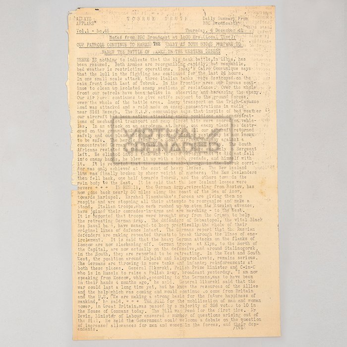 HES242 Tobruk Truth for Thursday 4 Dec. 1941 — image 2