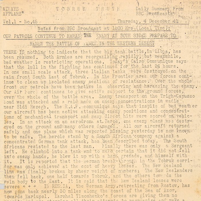 HES242 Tobruk Truth for Thursday 4 Dec. 1941 — image 3