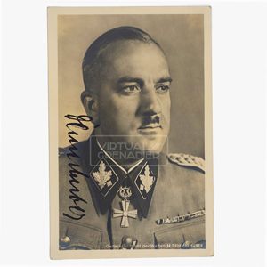 HUP15 Autographed postcard of SS-Obergruppenführer Karl-Maria Demelhuber
