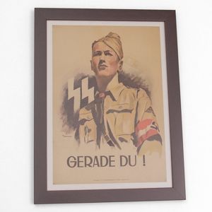 DI125 Framed original Waffen-SS recruitment poster 'Gerade Du!'