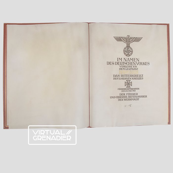 PTA14 Incredible grouping pertaining to Heer Ritterkreuzträger Hauptmann Hans Loth, captured at Stalingrad, to include formal Hitler signed Knights Cross document — image 2