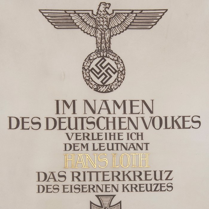 PTA14 Incredible grouping pertaining to Heer Ritterkreuzträger Hauptmann Hans Loth, captured at Stalingrad, to include formal Hitler signed Knights Cross document — image 9