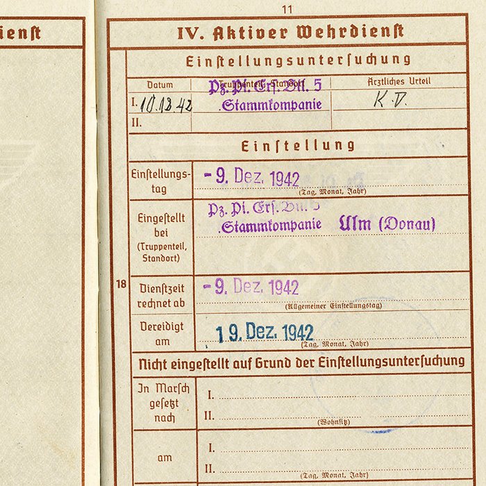 SJA75 Wehrpass for a young Heer Panzerpionier killed during Operation Zitadelle — image 7
