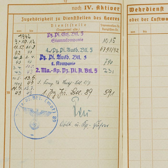 SJA75 Wehrpass for a young Heer Panzerpionier killed during Operation Zitadelle — image 8