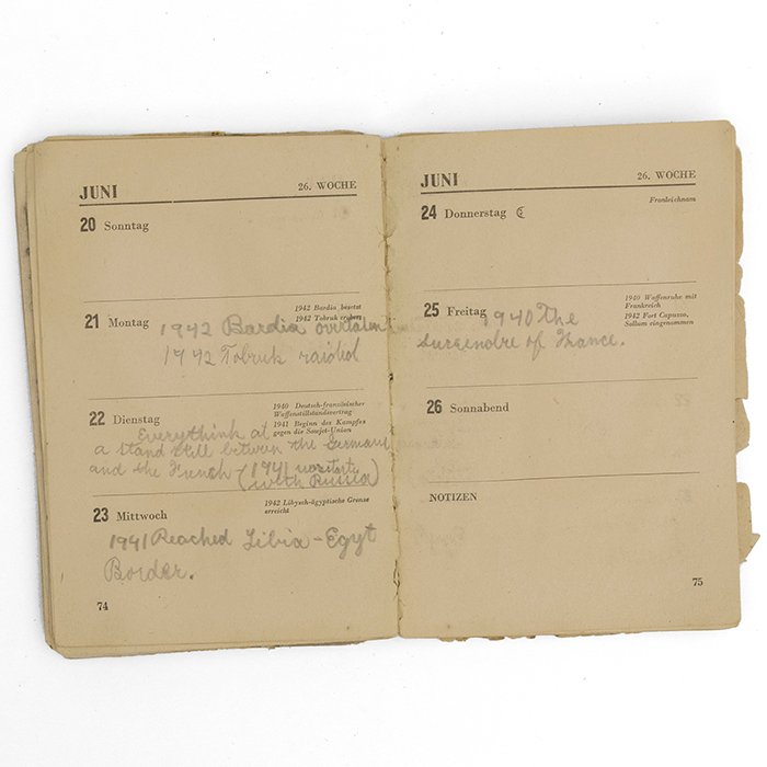 SBA12 Unique Panzerarmee Afrika 1943 Kalendar packed with information, examined by the American War Department — image 20