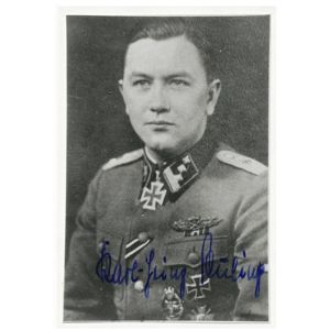 DG2568 Postwar signed photo of Waffen-SS RKT Hauptsturmführer Karl-Heinz Euling