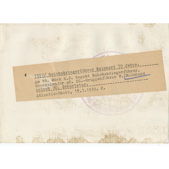 RAR21 Original press photo os SS-Gruppenführer W. Reinhard — image 3