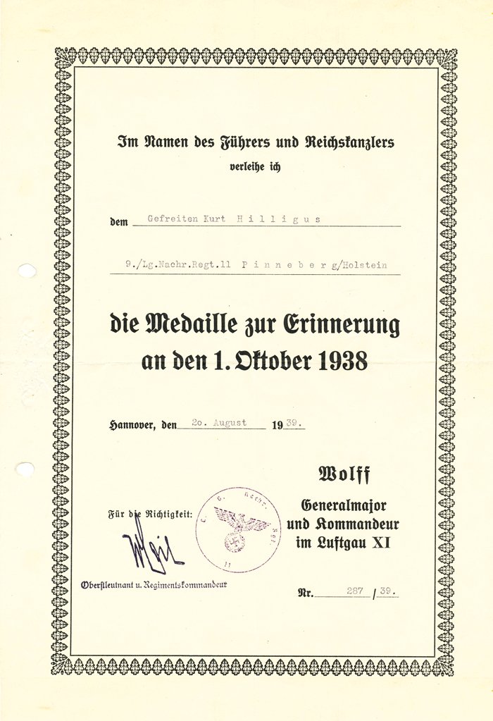 RRA2 Set of four award documents to a Luftwaffe field division NCO — image 2