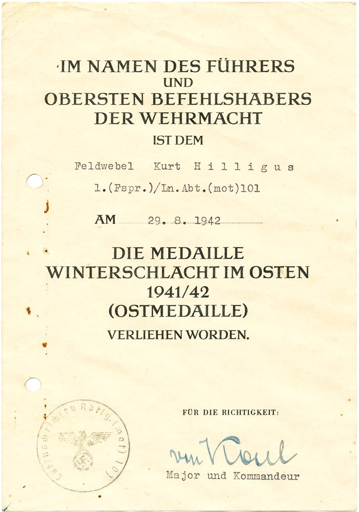 RRA2 Set of four award documents to a Luftwaffe field division NCO — image 3