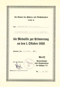 RRA2 Set of four award documents to a Luftwaffe field …