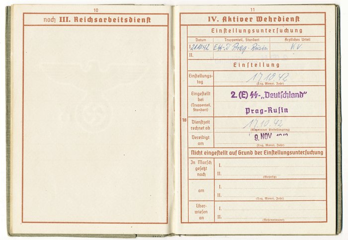 RRA3 Wehrpass and Abschrift for an ethnic German in Waffen SS regiment Deutschland — image 5
