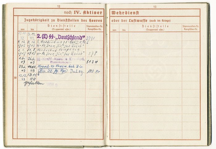 RRA3 Wehrpass and Abschrift for an ethnic German in Waffen SS regiment Deutschland — image 6