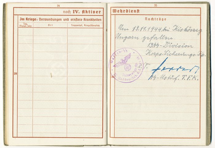 RRA3 Wehrpass and Abschrift for an ethnic German in Waffen SS regiment Deutschland — image 8