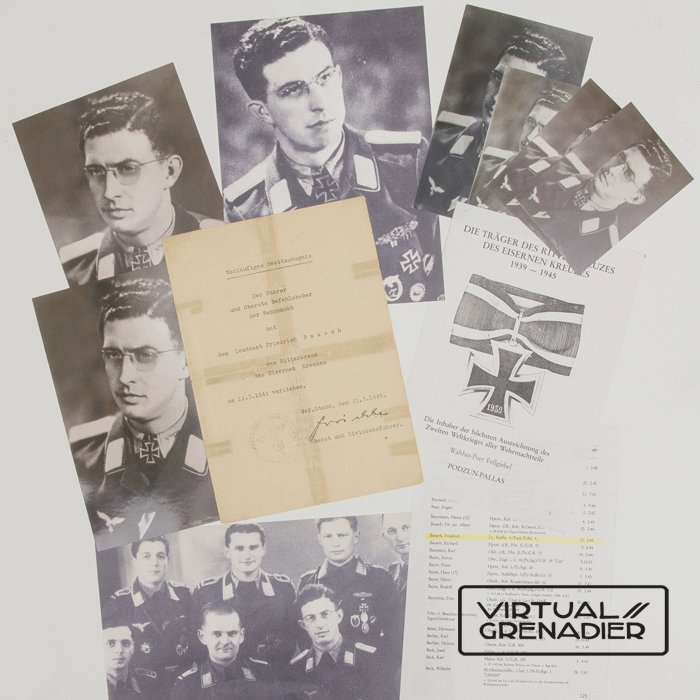 CHA4 Preliminary Ritterkreuz award document for Leutnant Friedrich Bausch, of 3./Fsch.Pi.Btl. 5 — image 2