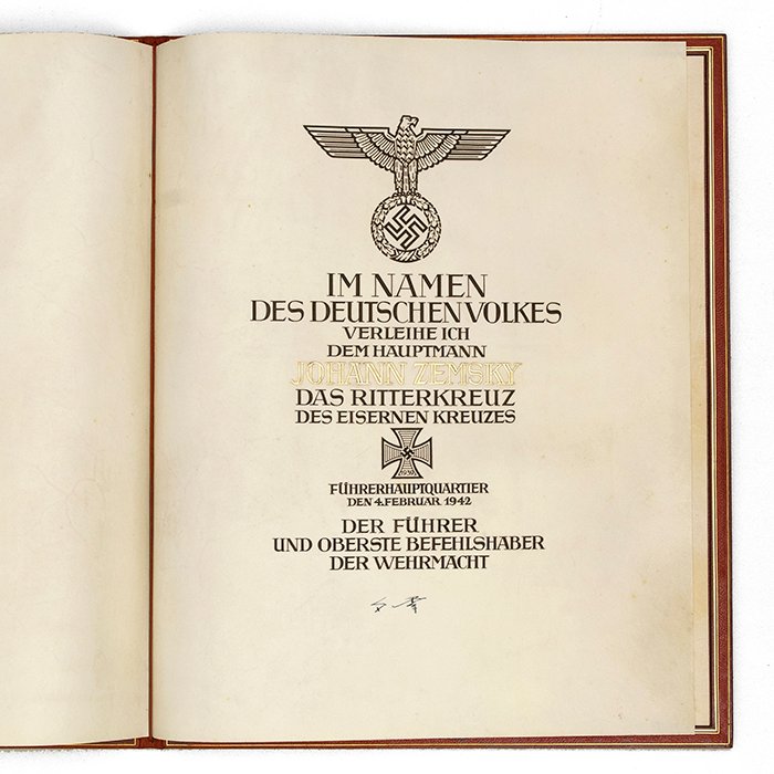 GPZ2 Magnificent set of Knights Cross and Knight Cross with Oakleaves Formal award documents with storage case for a Luftwaffe Stuka pilot who fell in the Battle of Stalingrad — image 10