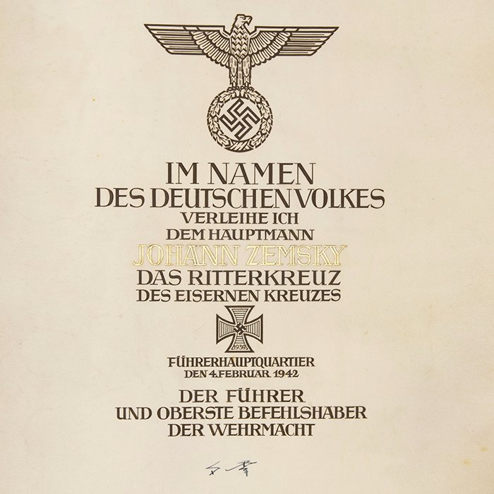 GPZ2 Magnificent set of Knights Cross and Knight Cross with Oakleaves Formal award documents with storage case for a Luftwaffe Stuka pilot who fell in the Battle of Stalingrad — image 11