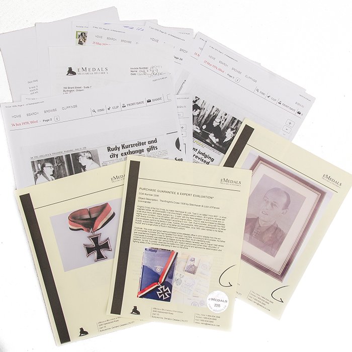 CJA10 Grouping of Micro S&L Knights Cross and associated documents for a Heer armored officer — image 4