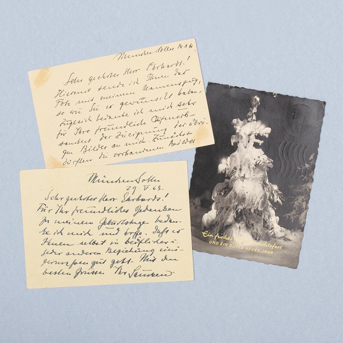 PDA2 Set of three cards sent postwar by Brillantenträger General der Panzertruppen Dietrich von Saucken — image 3