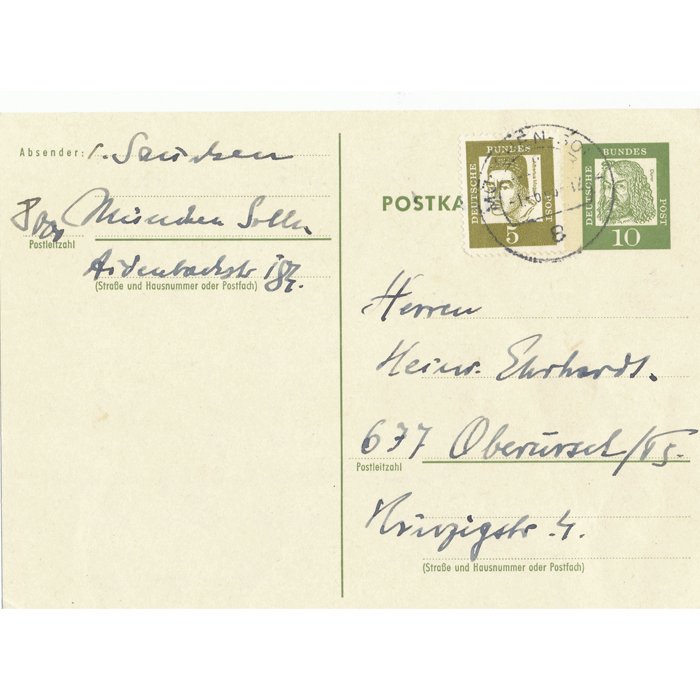 PDA2 Set of three cards sent postwar by Brillantenträger General der Panzertruppen Dietrich von Saucken — image 8