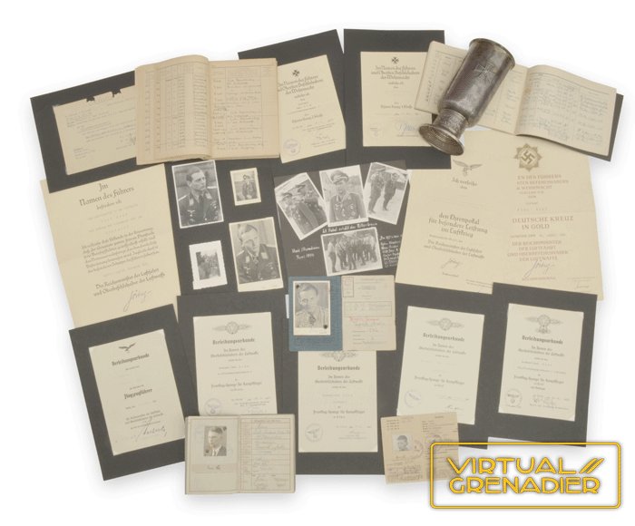 GMA3 Set of Soldbuch, documents and photos with Ehrenpokal for Luftwaffe Ritterkreuzträger Paul Dose — image 2