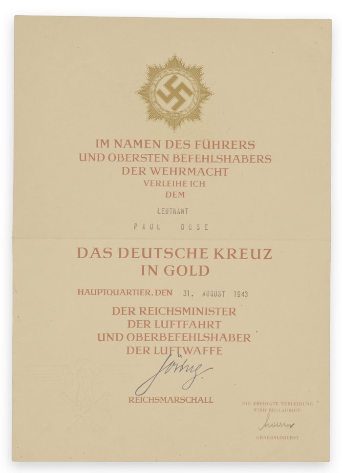GMA3 Set of Soldbuch, documents and photos with Ehrenpokal for Luftwaffe Ritterkreuzträger Paul Dose — image 3