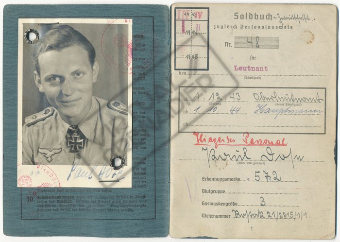 GMA3 Set of Soldbuch, documents and photos with Ehrenpokal for Luftwaffe Ritterkreuzträger Paul Dose — image 4