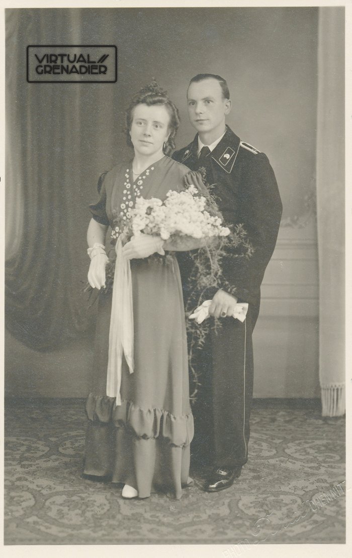 PPS02 Wedding portrait of Panzer Lehr Unteroffizier and bride — image 2