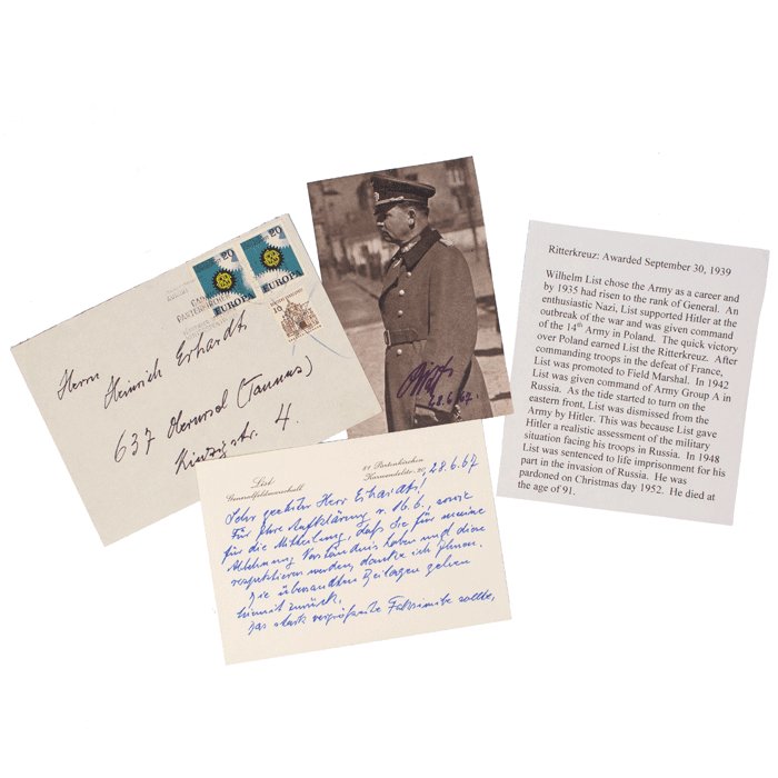 SAF42 Postwar letter with photo from Wilhelm List, former Generalfeldmarschall — image 2