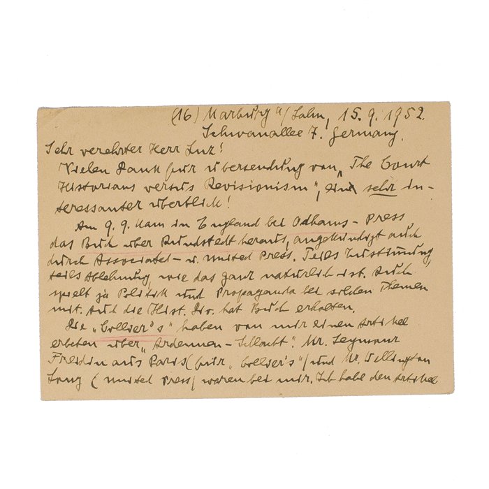 SAF41 Handwritten 1951 dated postcard from Günther Blumentritt — image 3